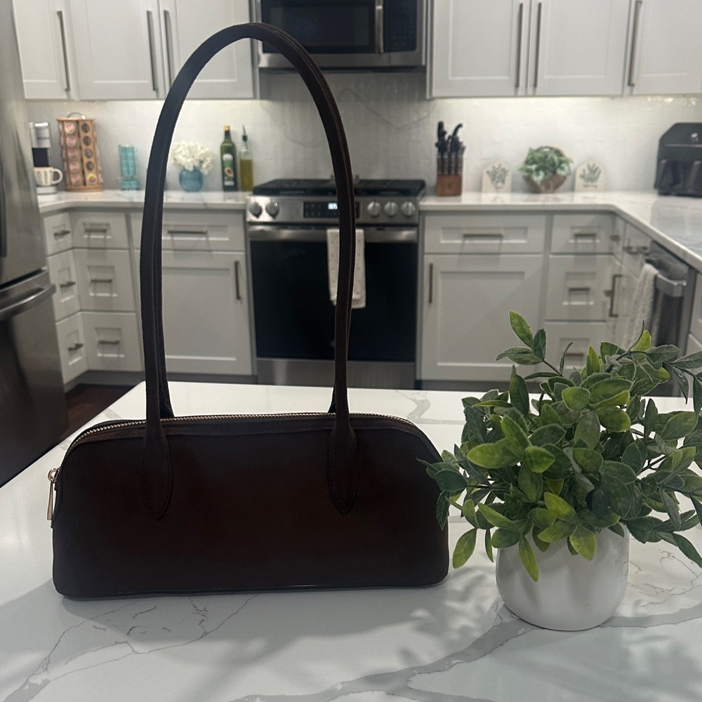 Viral Target Brown Suede Shoulder bag